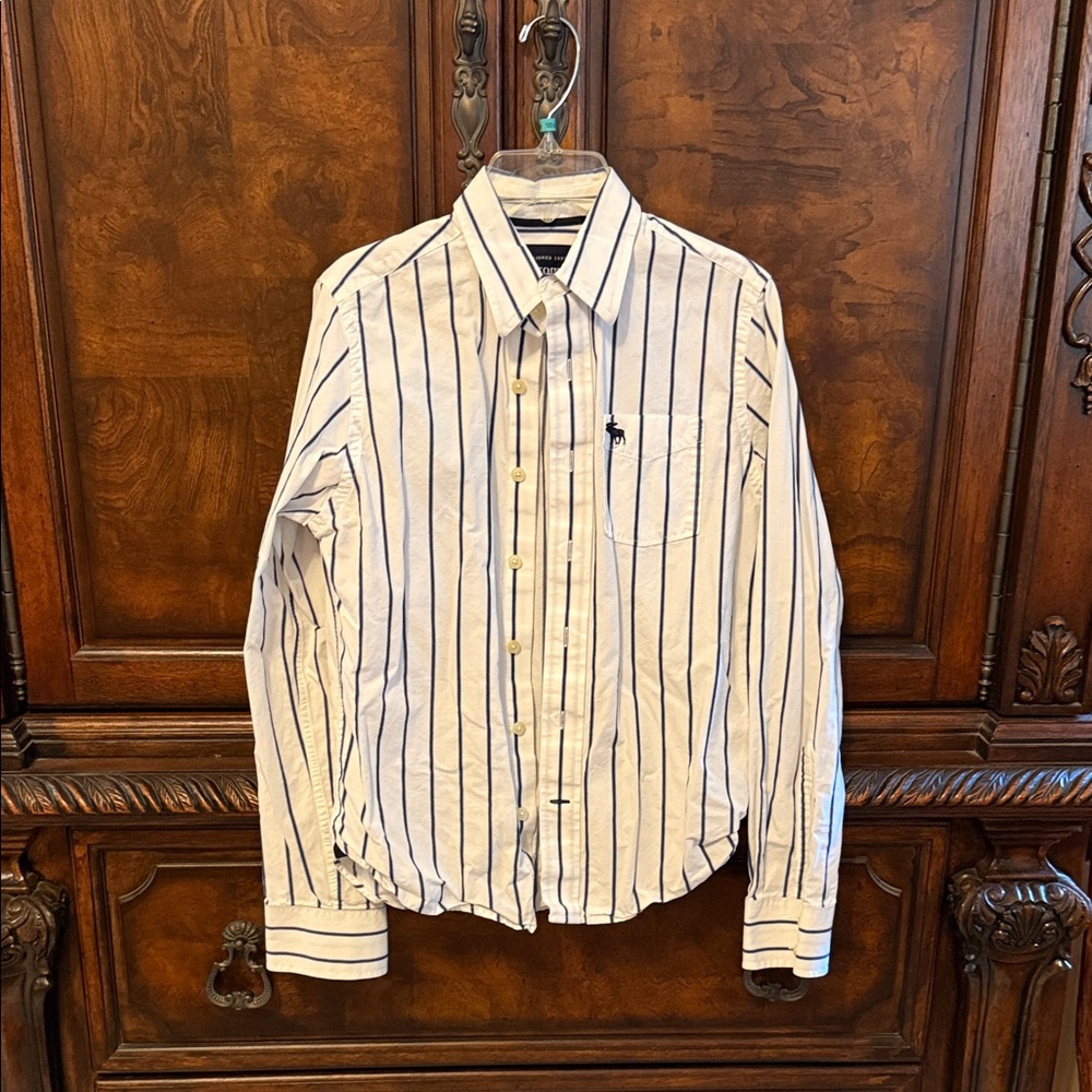 Abercrombie & Fitch White and Black Striped Shirt
